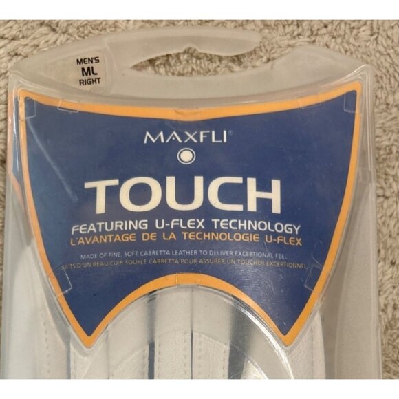 Maxfli Touch Right Hand Golf Glove Mens ML U-Flex Lycra Weave Cabretta Leather - Picture 2 of 10